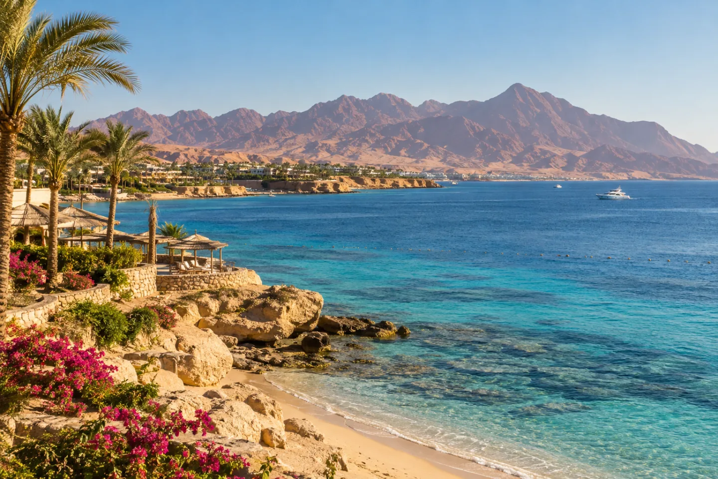 The Red Sea and Sinai mountains near Sharm el-Sheikh.